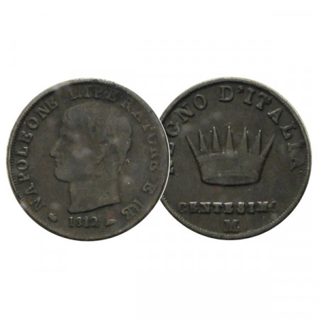 1812 M * 1 Centesimo Italia "Napoleón I - Rey de Italia - Milán" (C 1.2) cMBC