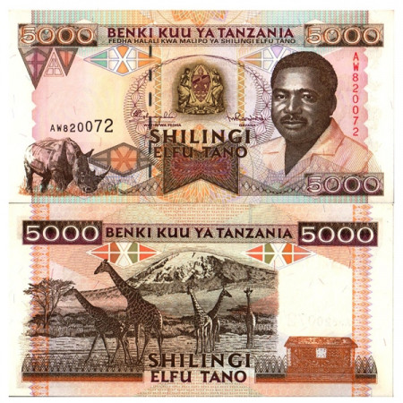ND (1995) * Billete Tanzania 5000 Shilingi "President AH Mwinyi" (p28) cSC