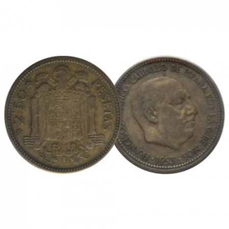 1953 (1956) * 2,50 Pesetas Espana "Francisco Franco - Caudillo" (KM 785) MBC