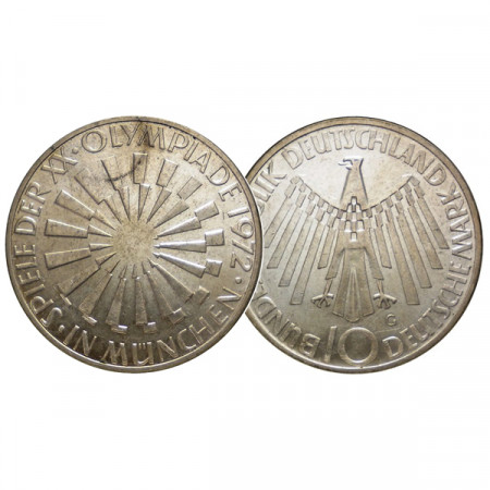 1972 G * 10 Deutsche Mark Plata ALEMANIA "Olympic Games Munich '72" (KM 134.1) EBC