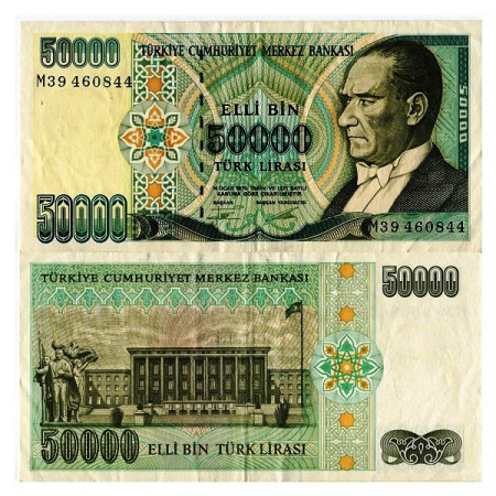 L.1970 (1995) * Billete Turquía 50.000 Lira "Kemal Atatürk" (p204) MBC+
