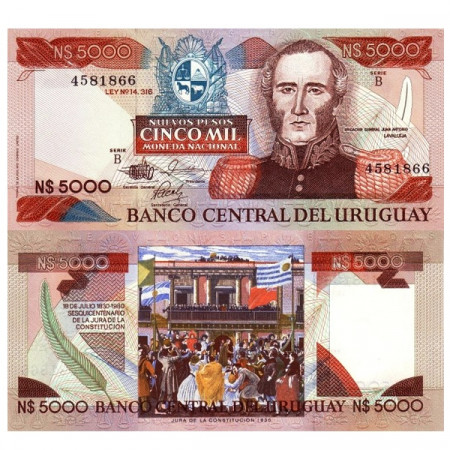 ND (1983) * Billet Uruguay 5000 Nuevos Pesos "Brigadier General JA Lavalleja" (p65a) SC