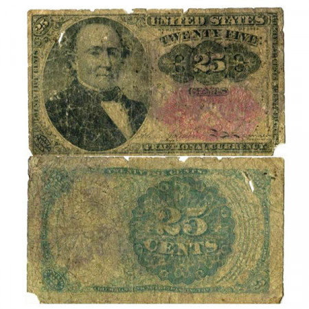 1864 * Billete Estados Unidos de América 25 Cents "Robert John Walker" (p123) BR+
