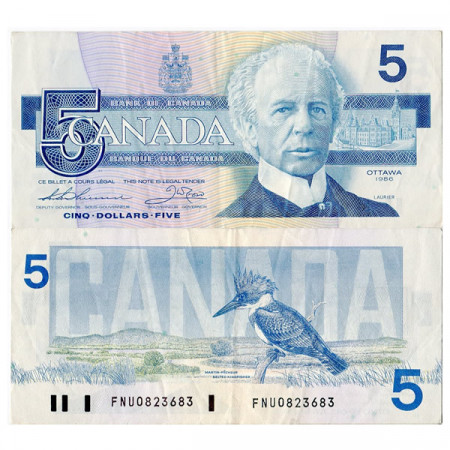 1986 * Billete Canadá 5 Dollars "Sir Wilfrid Laurier" (p95b) MBC