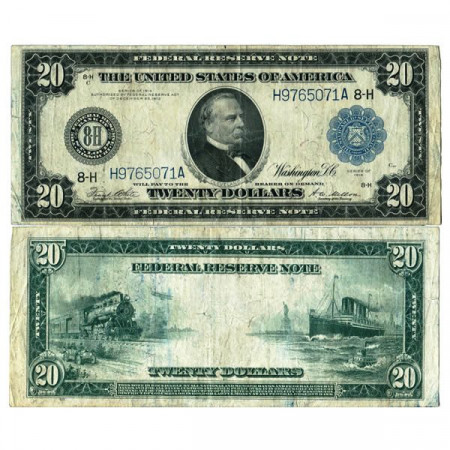 1914 * Billete Estados Unidos de América 20 Dollars "Cleveland - Blue Seal" (p361b) cMBC