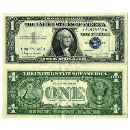 1957 B * Billete Estados Unidos de América 1 Dollar "Washington - Silver Certificate" (p419b) EBC+