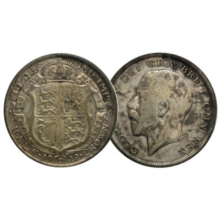 1922 * Half 1/2 Crown Plata Gran Bretaña "Jorge V" (KM 818.2) BC/MBC