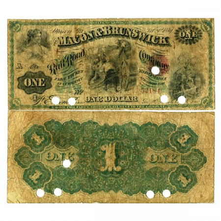 1867 * Billete Estados Unidos de América 1 Dollar "Macon & Brunswick" (px) BC