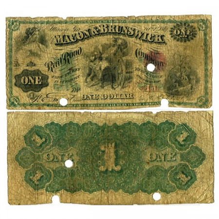 1867 * Billete Estados Unidos de América 1 Dollar "Macon & Brunswick" (px) BR