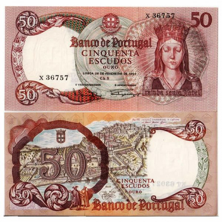 1964 * Billete 50 Escudos Portugal "Queen Isabella" (p168) SC