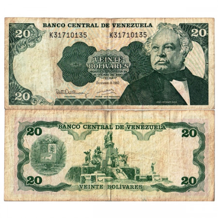1992 * Billete Venezuela 20 Bolivares "José Antonio Paéz" (p63d) EBC