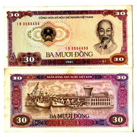 1981 (1982) * Billete Vietnam 30 Dong "Ho Chi Minh" (p87a) EBC+