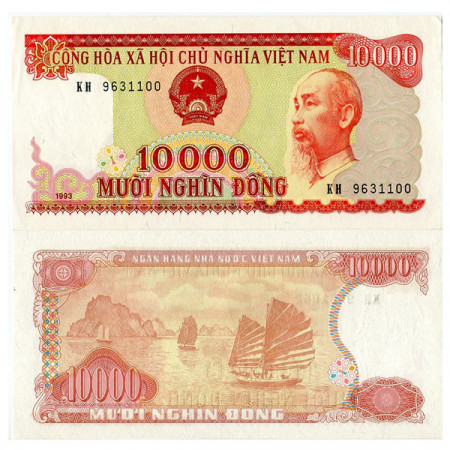 1993 * Billete Vietnam 10.000 Dong "Ho Chi Minh" (p115a) SC