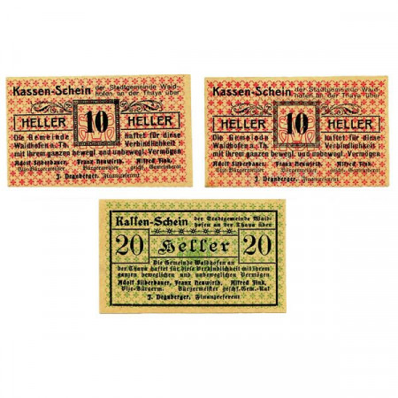 1920 * Lote 3 Notgeld Austria 10 . 20 Heller "Baja Austria – Waidhofen a/d Thaya" (M 1125) 