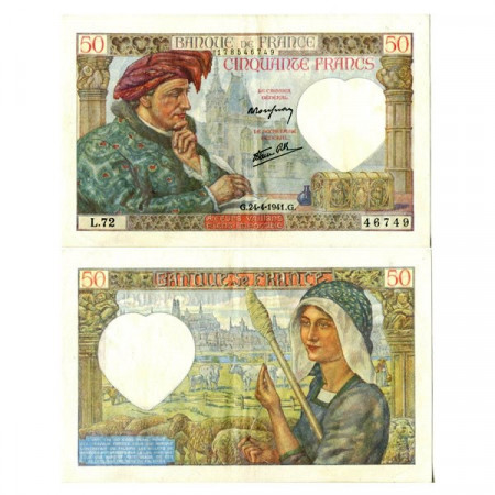 1941 * Billete Francia 50 Francs "Jacques Coeur" (p93) cEBC