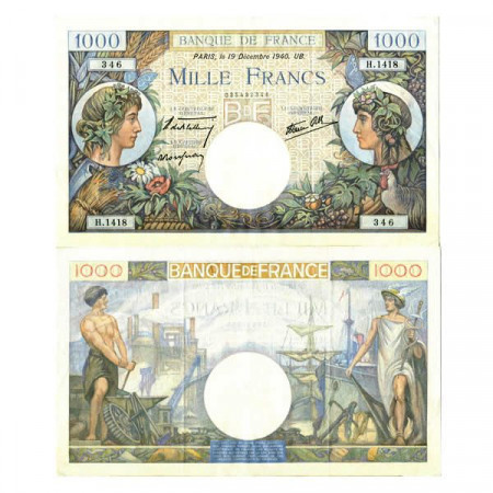1940 * Billete Francia 1000 Francs "Commerce et Industrie" (p96a) EBC+