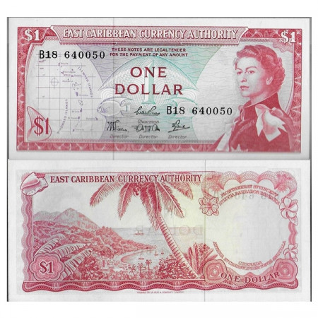 ND (1965) * Billete East Caribbean States 1 Dollar "Elizabeth II" (p13c) SC