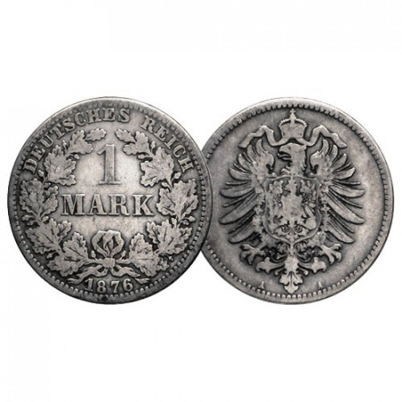 1876 A * 1 Mark Plata ALEMANIA "Segundo Reich - Águila Imperial" (KM 7) cMBC