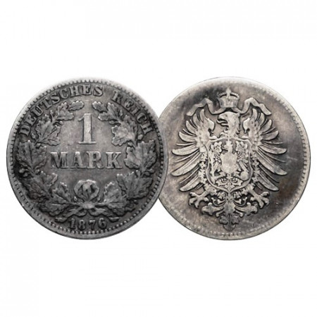 1876 G * 1 Mark Plata ALEMANIA "Segundo Reich - Águila Imperial" (KM 7) BC