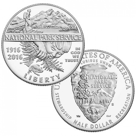 2016 D * Half 1/2 Dollar Plata Estados Unidos "100th National Park Service" (KM 249) FDC