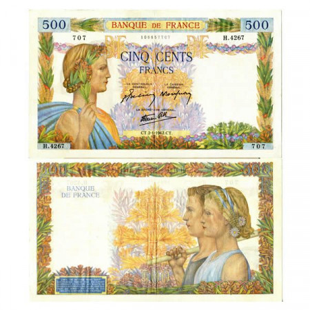 1942 * Billete Francia 500 Francs "La Paix" (p95b) MBC+
