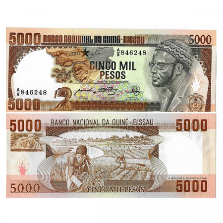 L.1984 * Billete Guinea-Bissau 5000 Pesos "Amilcar Cabral" (p9) SC