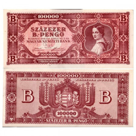 1946 * Billete Hungría 100.000 B.-Pengo "Inflation" (p133) EBC