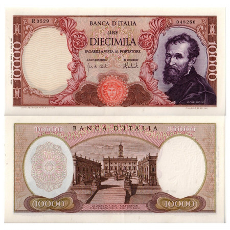 1973 (15/02) * Billete Italia República 10.000 Lire "Michelangelo" BI.857 (p97f) EBC+