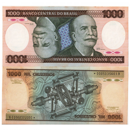 ND (1986) * Billete Brasil 1000 Cruzeiros "M Deodoro da Fonseca - REPLACEMENT" (p201dr) SC