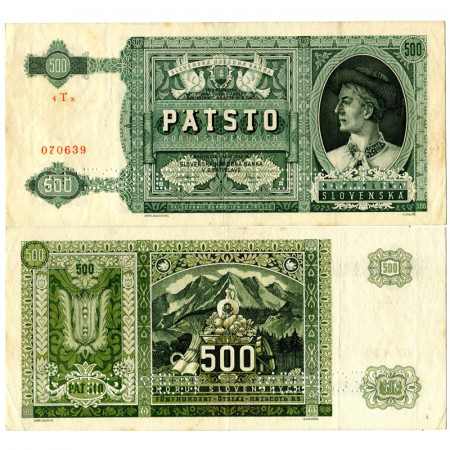 1941 * Billete Eslovaquia 500 Korun "Man - SPECIMEN" (p12s) EBC