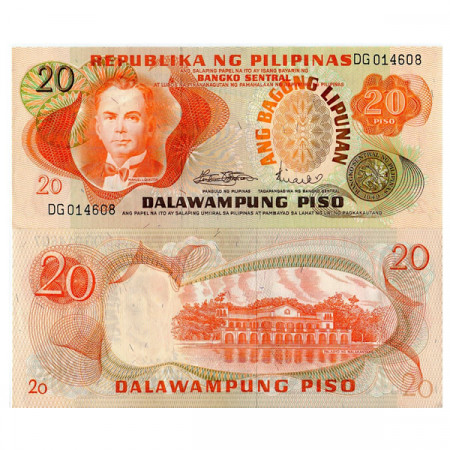 ND (1970) * Billete Filipinas 20 Piso "Manuel Quezon" (p155a) SC
