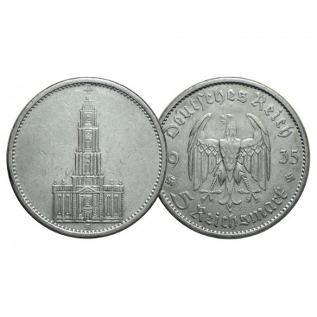 1935 A * 5 Reichsmark Plata ALEMANIA "Tercer Reich - Reglas del Nazismo" (KM 83) MBC