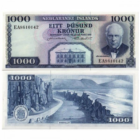 L.1961 * Billete Islandia 1000 Kronur "J Sigurdsson" (p46a) SC