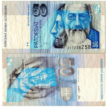 1999 * Billete Eslovaquia 50 Korun "St Cyril - St Method" (p21c) MBC