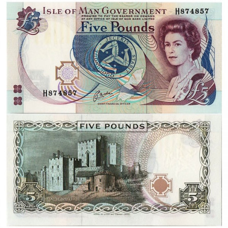 ND (1991) * Billete Isla de Man 5 Pounds "Elizabeth II" (p41b) SC