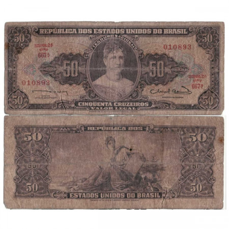 ND (1963) * Billete Brasil 50 Cruzeiros "Valor Legal - Pricess Isabel" (p179) BC
