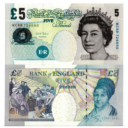 ND (2012) * Billete Gran Bretaña 5 Pounds "Elizabeth II - Elizabeth Fry" (p391d) SC