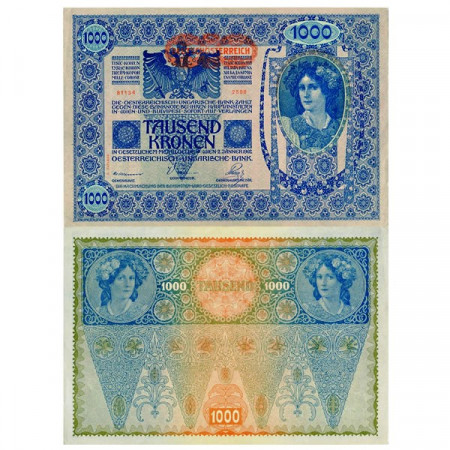ND (1919 - old 1902) * Billete Austria 1000 Kronen "Deutschosterreich - 2° Auflage" (p61) EBC