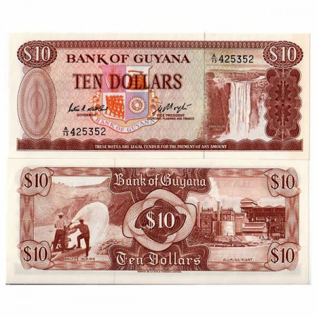 ND (1966-92) * Billete Guyana 10 Dollars "Kaieteur Falls" (p23c) SC