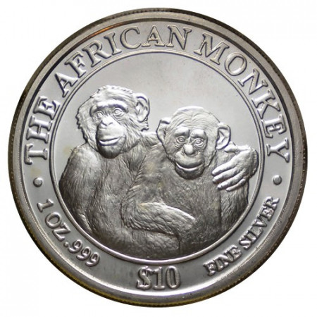 2000 * 10 Dollars Plata 1 OZ Somalia "Chimpancés Africanos" (X 11) SC