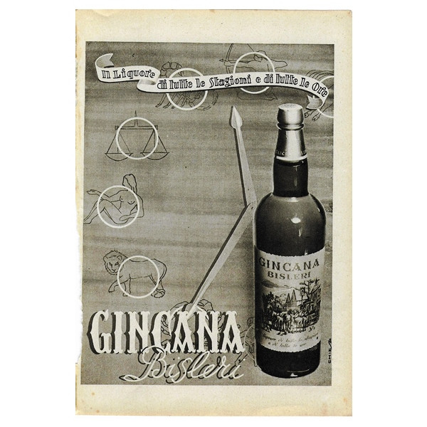 1942 Anuncio Original Licor Gincana Bisleri Blanco Negro Mynumi