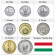 Años Mixto * Serie 8 monedas Hungría República Popular