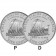 2004 * 2 x 5 Cents Níquel de Dólar Estados Unidos "Jefferson Nickel - Westward Journey, Keelboat" (KM 361) P+D