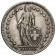 1943 B * 2 Francs Plata Suiza "Standing Helvetia" (KM 21) MBC