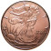 2014 * Copper round Estados Unidos Medalla de cobre "Walking Liberty"