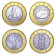 2013 * Set 4 monedas de 2 litai Lituania Provincias