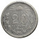 1907 (Straight 7) * 20 Centavos Plata Mexico "Liberty Cap" (KM 435) MBC