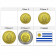 Años Mixto * Serie 4 monedas Uruguay new design