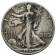 1943 D * Half 1/2 Dollar Plata Estados Unidos "Walking Liberty" Denver (KM 142) BC