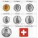 Años Mixto * Serie 7 Monedas Suiza
